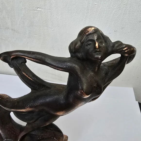 Vintage bookend book end Art Noveau Hubley Deco dancer woman dancing